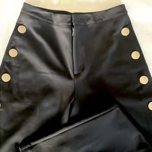 HM Black Wide Leg High Waisted Cropped Pants